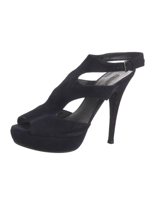 Miu Miu Suede Cutout Accent Sandals