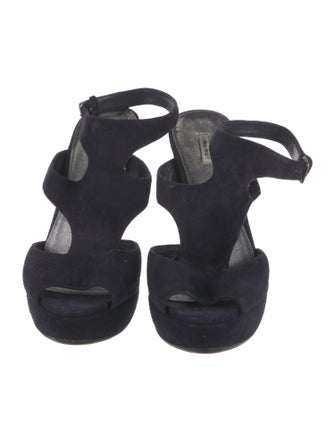 Miu Miu Suede Cutout Accent Sandals