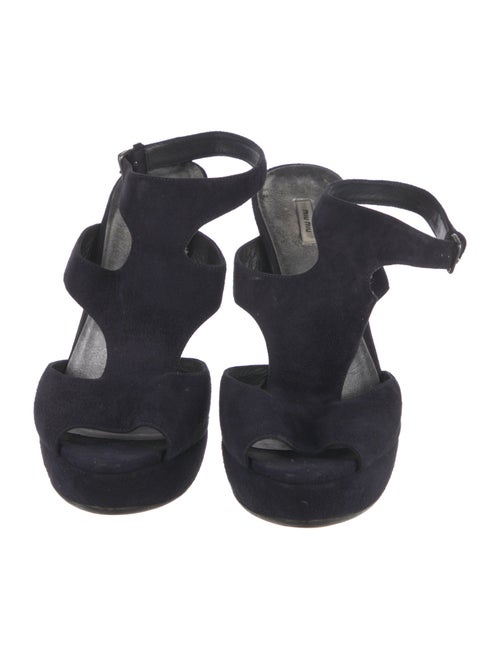 Miu Miu Suede Cutout Accent Sandals