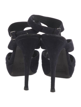 Miu Miu Suede Cutout Accent Sandals