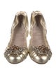 Miu Miu Leather Crystal Embellishments Ballet Flats