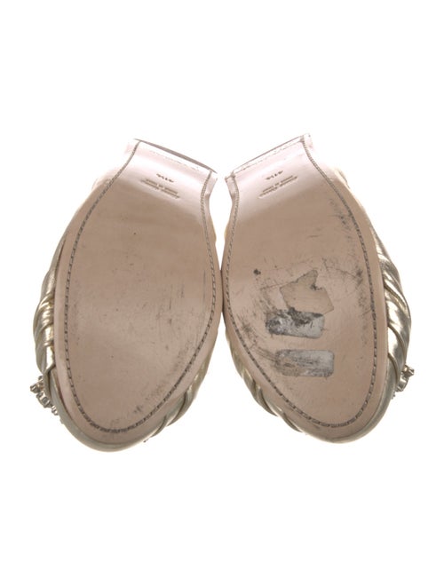 Miu Miu Leather Crystal Embellishments Ballet Flats