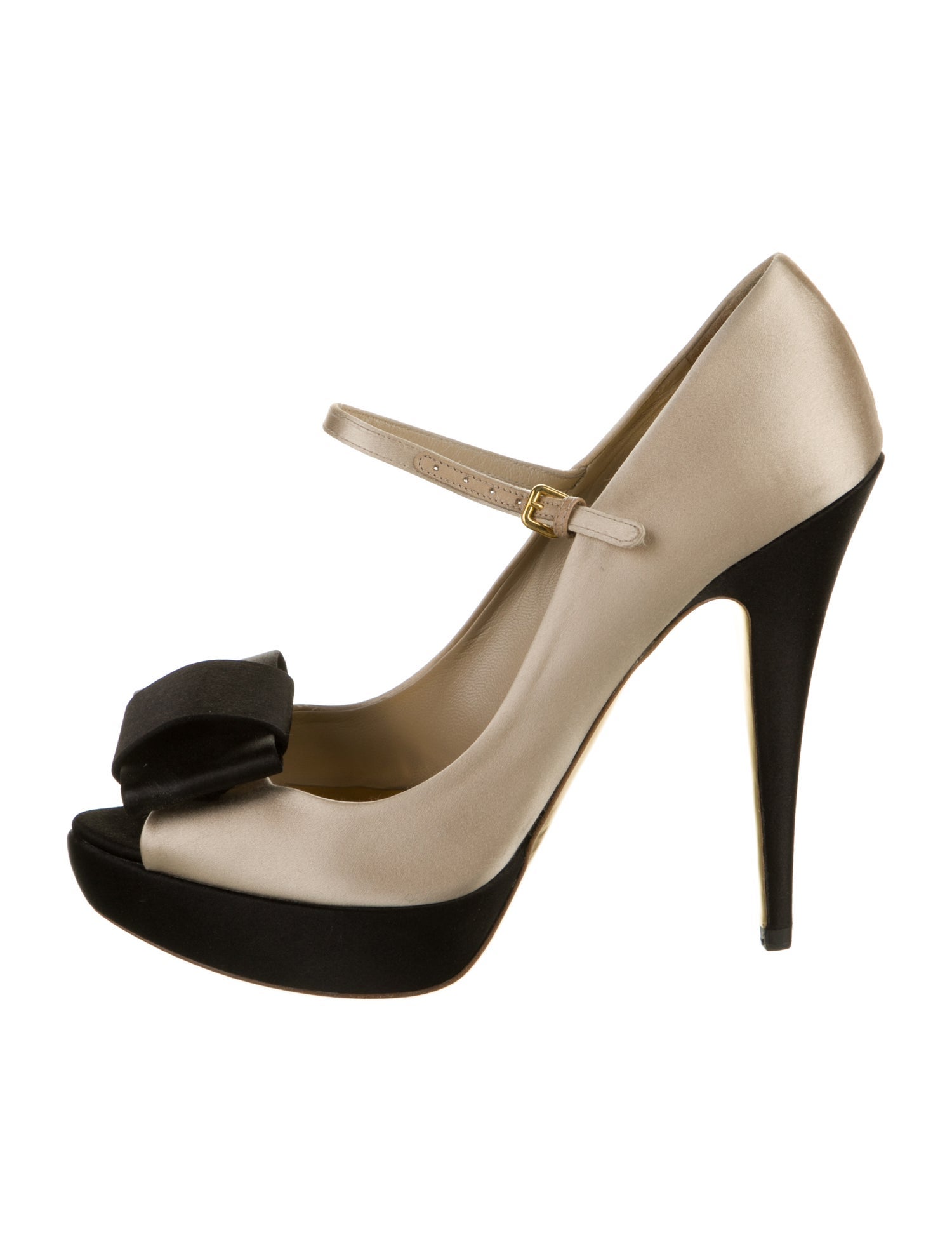 Miu Miu Satin Colorblock Pattern Pumps