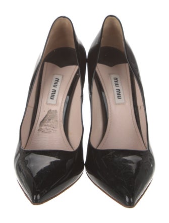 Miu Miu Patent Leather Glitter Accents Pumps