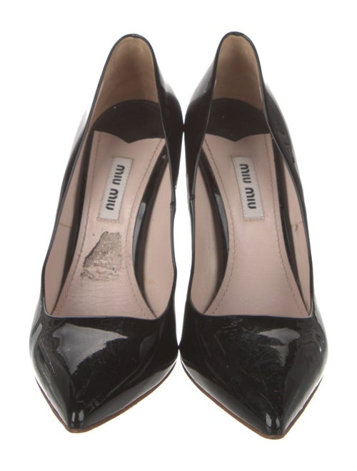 Miu Miu Patent Leather Glitter Accents Pumps
