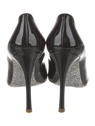 Miu Miu Patent Leather Glitter Accents Pumps
