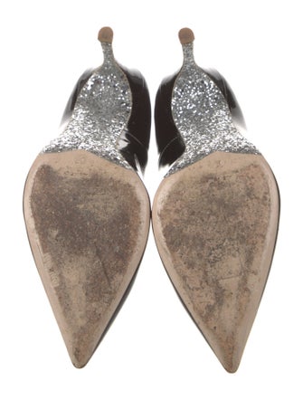 Miu Miu Patent Leather Glitter Accents Pumps