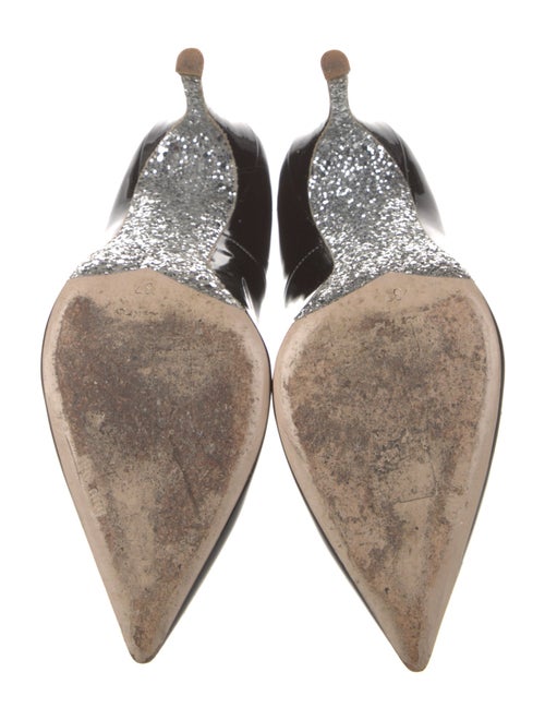 Miu Miu Patent Leather Glitter Accents Pumps