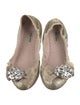 Miu Miu Canvas Bow Accents Ballet Flats