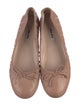 Miu Miu Leather Bow Accents Ballet Flats