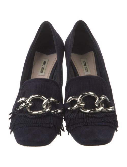 Miu Miu Suede Chain-Link Accents Pumps