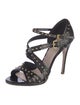 Miu Miu Patent Leather Studded Accents Sandals