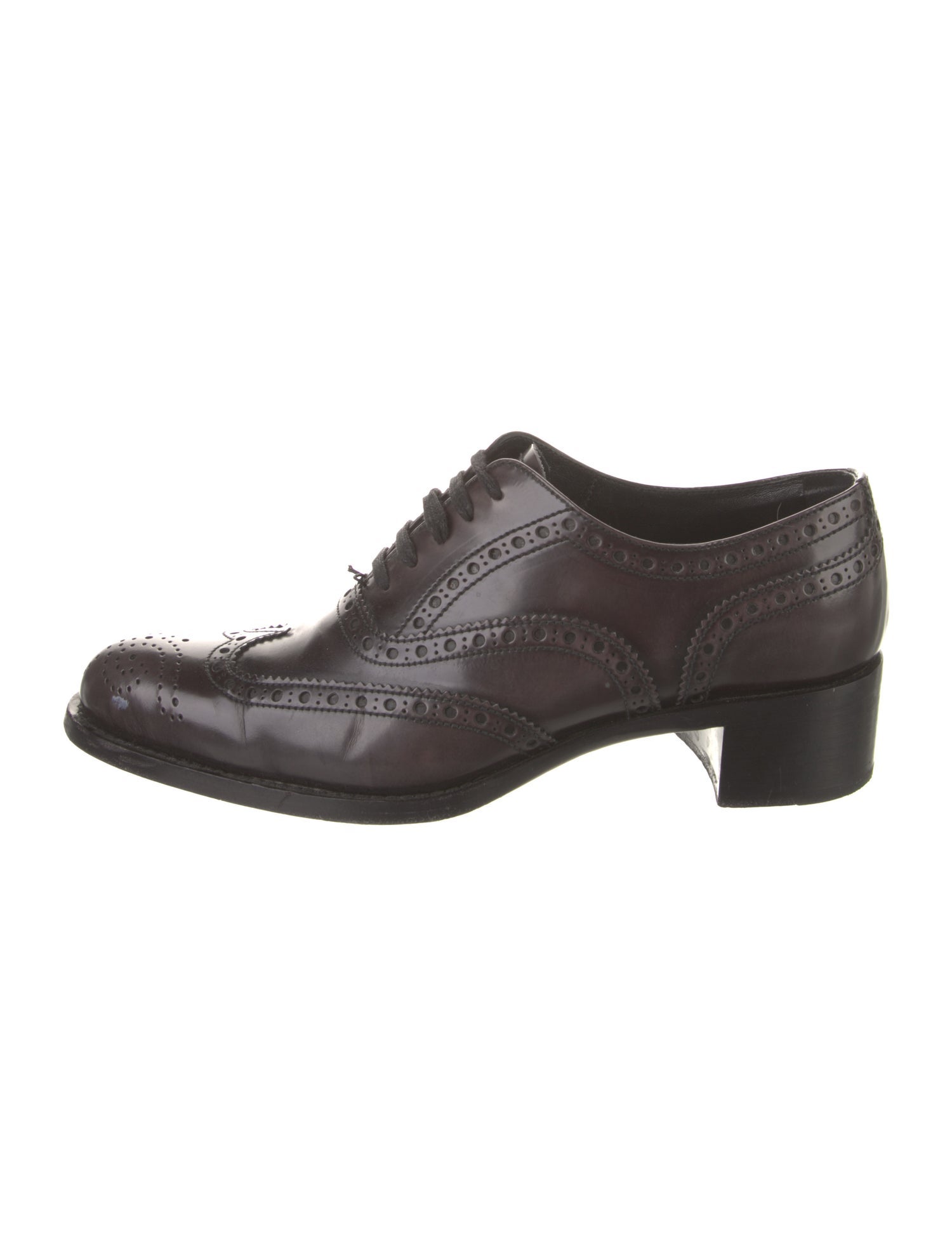 Miu Miu Leather Lasercut Accents Oxfords