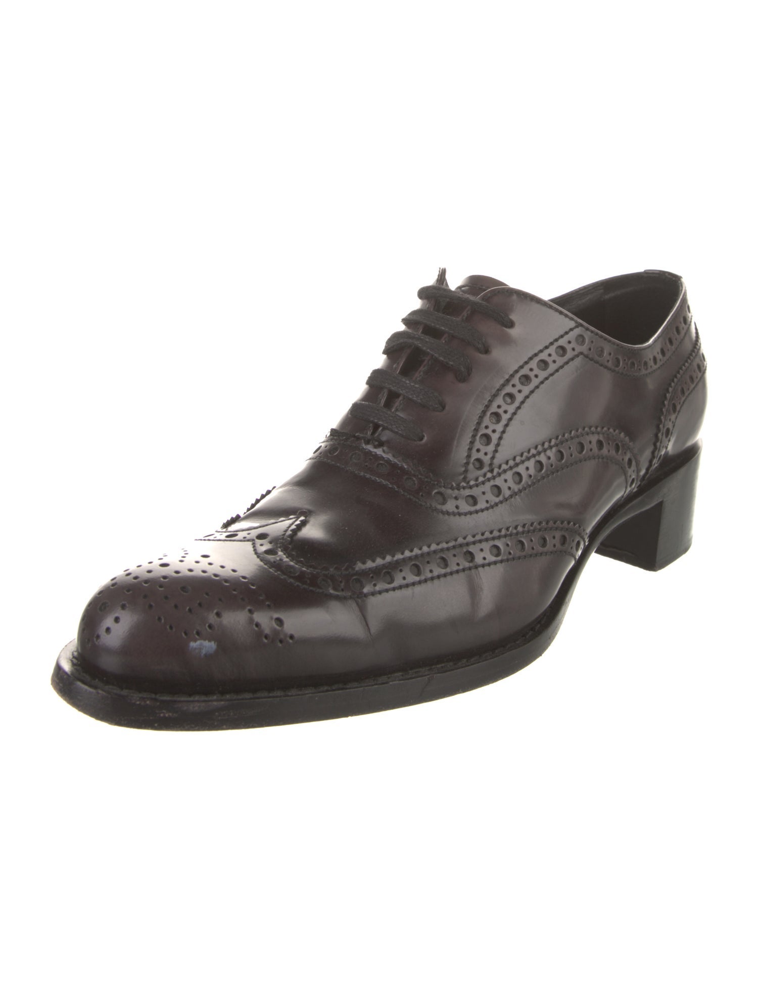 Miu Miu Leather Lasercut Accents Oxfords