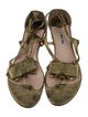 Miu Miu Leather T-Strap Sandals