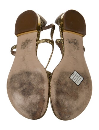 Miu Miu Leather T-Strap Sandals