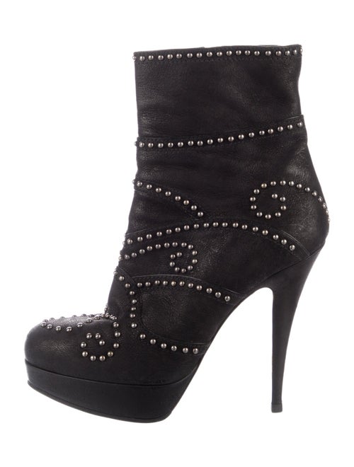 Miu Miu Leather Studded Accents Boots