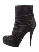 Miu Miu Leather Studded Accents Boots