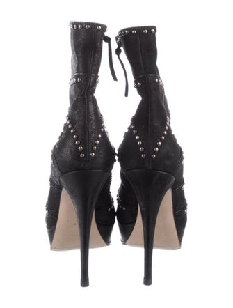 Miu Miu Leather Studded Accents Boots