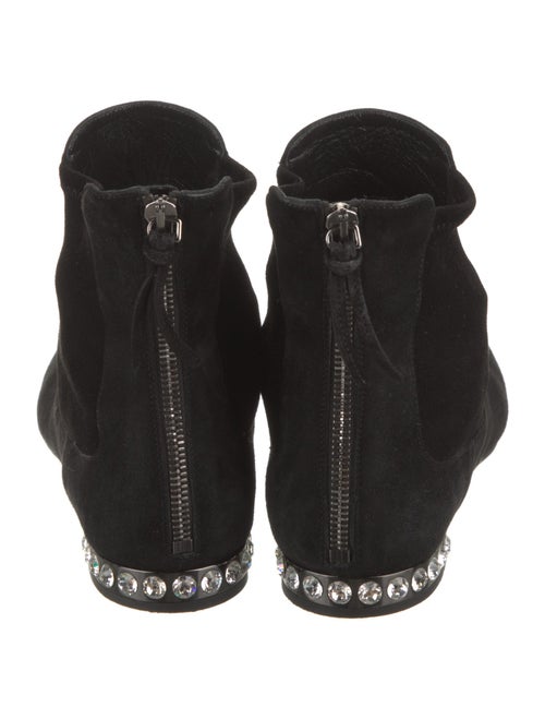Miu Miu Suede Crystal Embellishments Chelsea Boots