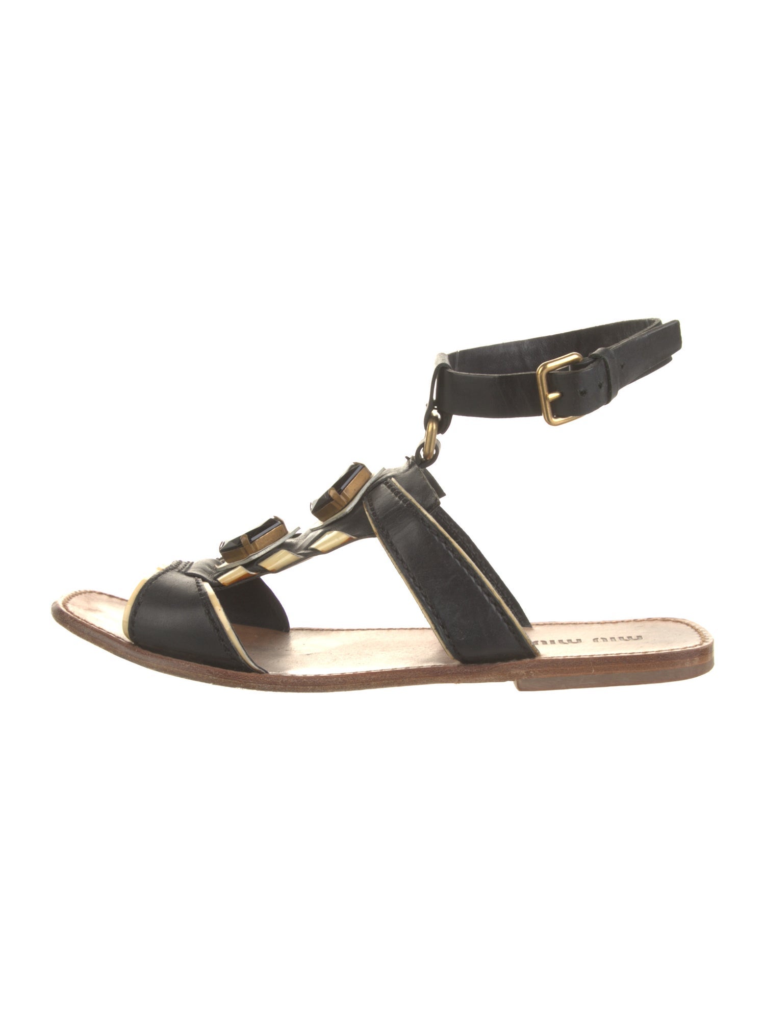 Miu Miu Leather Gladiator Sandals