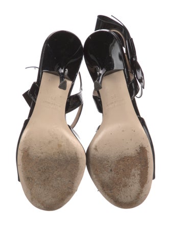 Miu Miu Patent Leather Bow Accents Sandals