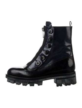 Miu Miu Leather Combat Boots