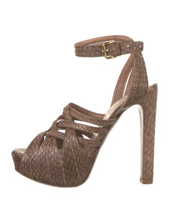 Miu Miu Snakeskin Animal Print Sandals