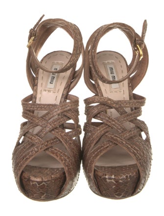 Miu Miu Snakeskin Animal Print Sandals