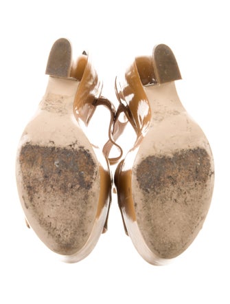 Miu Miu Patent Leather T-Strap Sandals