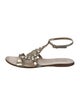 Miu Miu Leather Crystal Embellishments Sandals