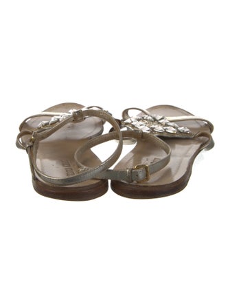 Miu Miu Leather Crystal Embellishments Sandals