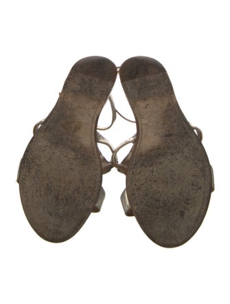 Miu Miu Leather Crystal Embellishments Sandals