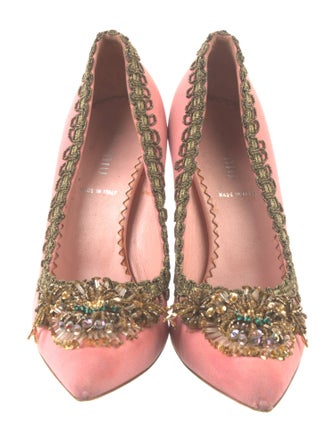 Miu Miu Crystal Embellishments Pumps