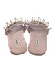 Miu Miu Faux Pearl Accents Velvet Slides