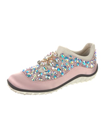 Miu Miu Satin Crystal Embellishments Sneakers