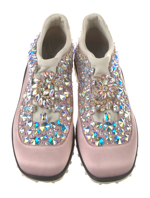 Miu Miu Satin Crystal Embellishments Sneakers