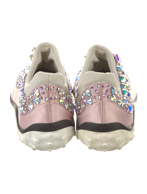 Miu Miu Satin Crystal Embellishments Sneakers