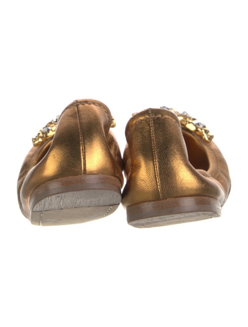 Miu Miu Leather Crystal Embellishments Ballet Flats