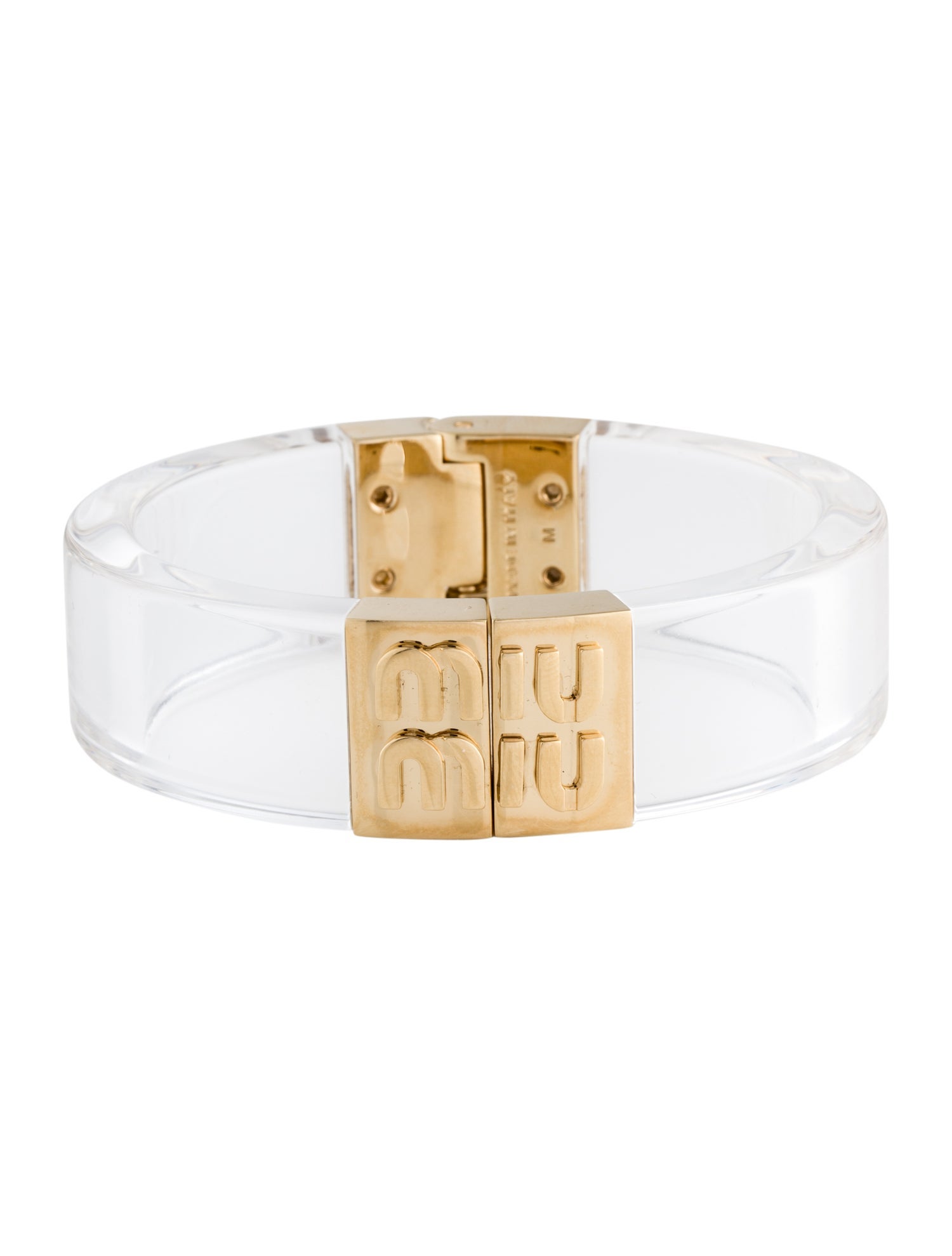 Miu Miu Plexiglas Hinged Bangle Bracelet