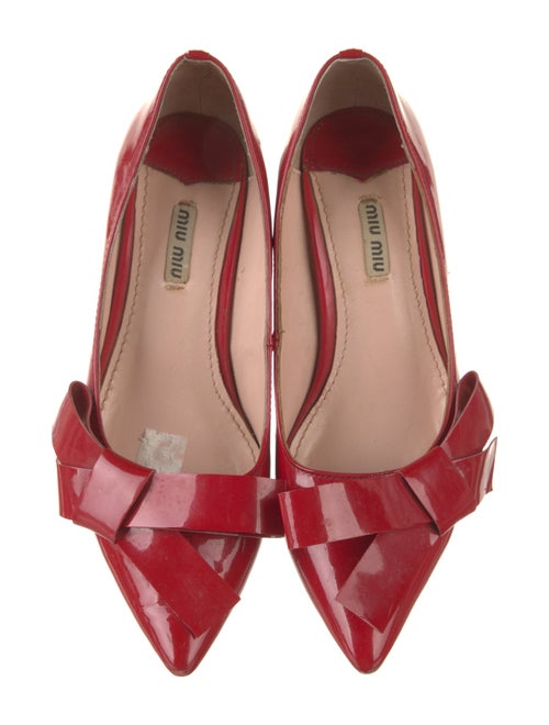 Miu Miu Patent Leather Bow Accents Pumps