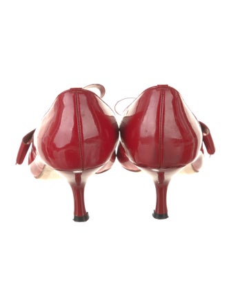 Miu Miu Patent Leather Bow Accents Pumps