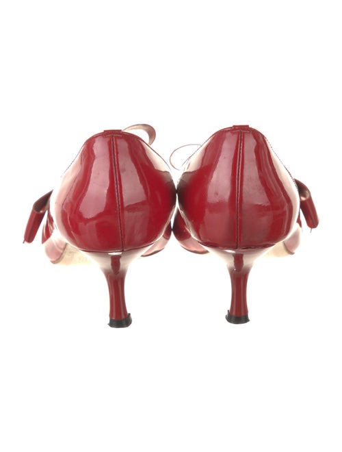 Miu Miu Patent Leather Bow Accents Pumps