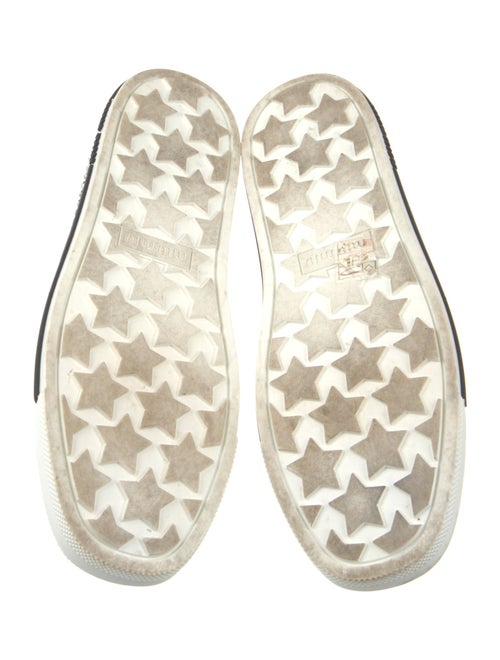 Miu Miu Canvas Crystal Embellishments Sneakers
