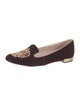 Miu Miu Velvet Crystal Embellishments Loafers