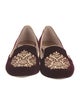Miu Miu Velvet Crystal Embellishments Loafers