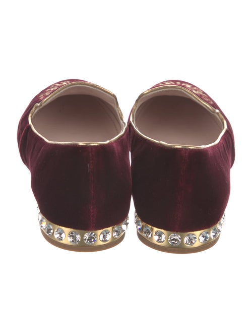 Miu Miu Velvet Crystal Embellishments Loafers