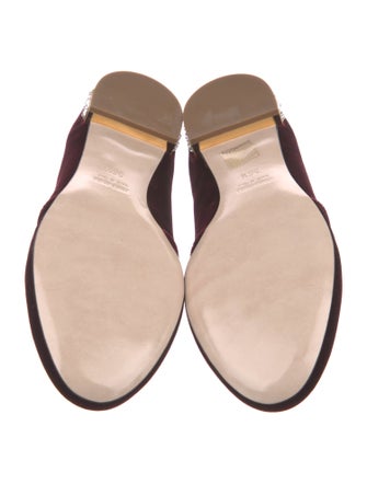 Miu Miu Velvet Crystal Embellishments Loafers