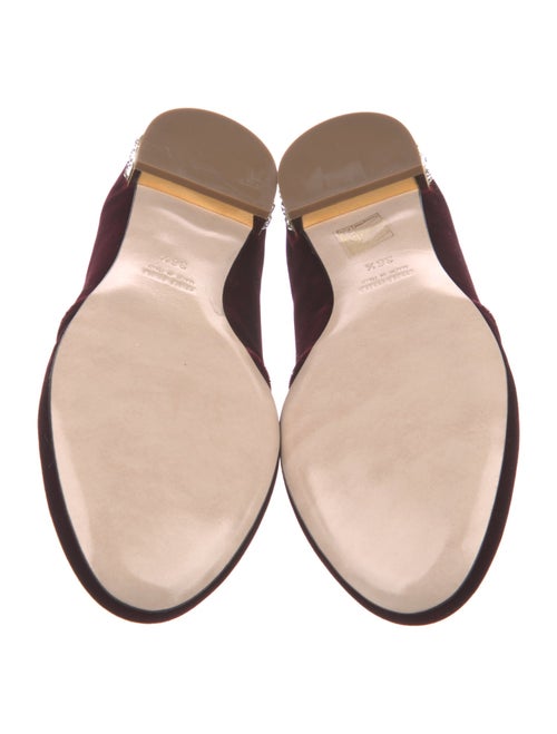 Miu Miu Velvet Crystal Embellishments Loafers