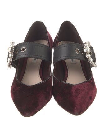 Miu Miu Velvet Studded Accents Pumps